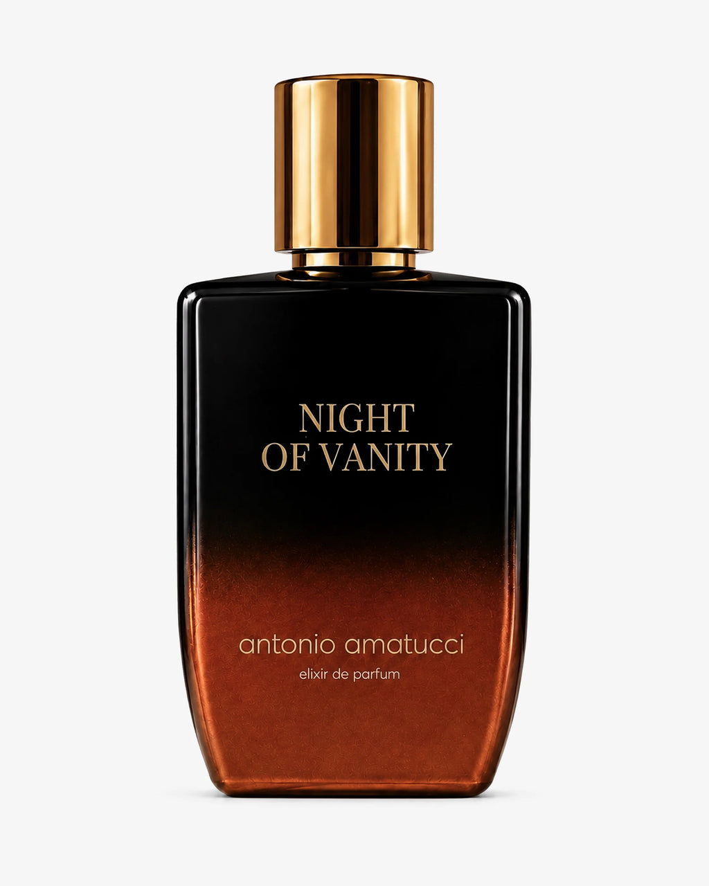 Night of Vanity elixir de parfum di Antonio Amatucci. La scena mostra una composizione artistica di ingredienti disposti su blocchi geometrici in pietra travertino ruvida, tra cui spiccano una rosa rossa vellutata, un dattero maturo aperto a metà e un pezzo di legno di sandalo aromatico chiaro. La struttura olfattiva include note di legno di sandalo, legno di cashmere, dattero, garofano, ylang ylang, rosa, gelsomino, ambra grigia e muschio di quercia.